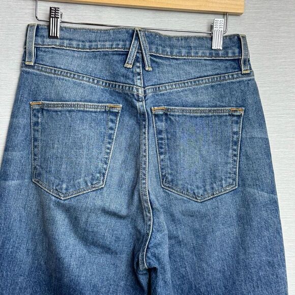 SLVRLAKE Jeans Womens 28 Frankie Crop Flare Raw Hem USA Made Cotton - Picture 4 of 8